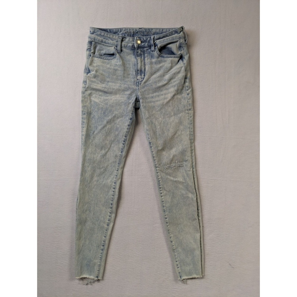 American Eagle Womens Jeans Size 10 Regular High Rise Distressed Skinny